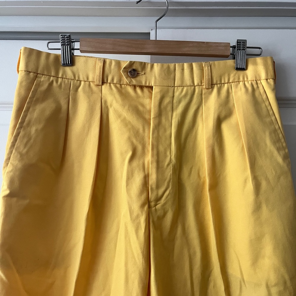 Izod Lacoste Cotton Blend Trousers, Yellow - Size 34